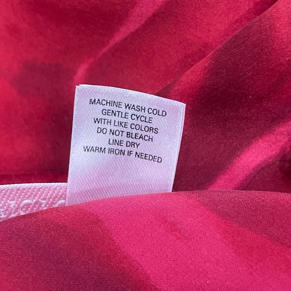Scarlet red and burgundy floral silk Victoria's Secret slip dress size Medium - Picture 7 of 7